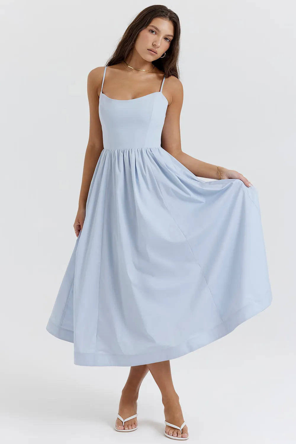 Vestido Feminino Liso Midi - Lindele Exclusive