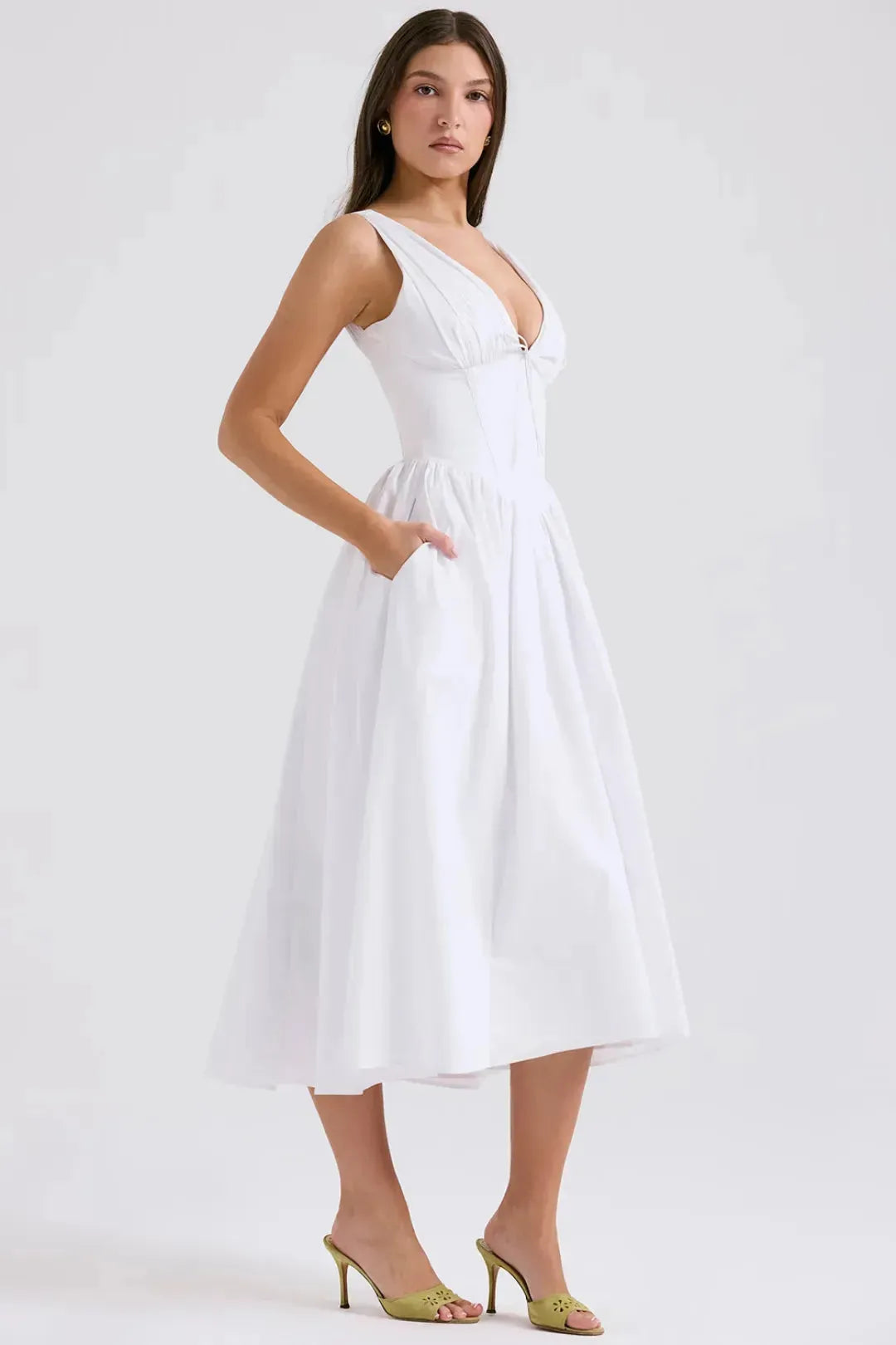 Vestido Midi Liso Modelador - Lindele Exclusive