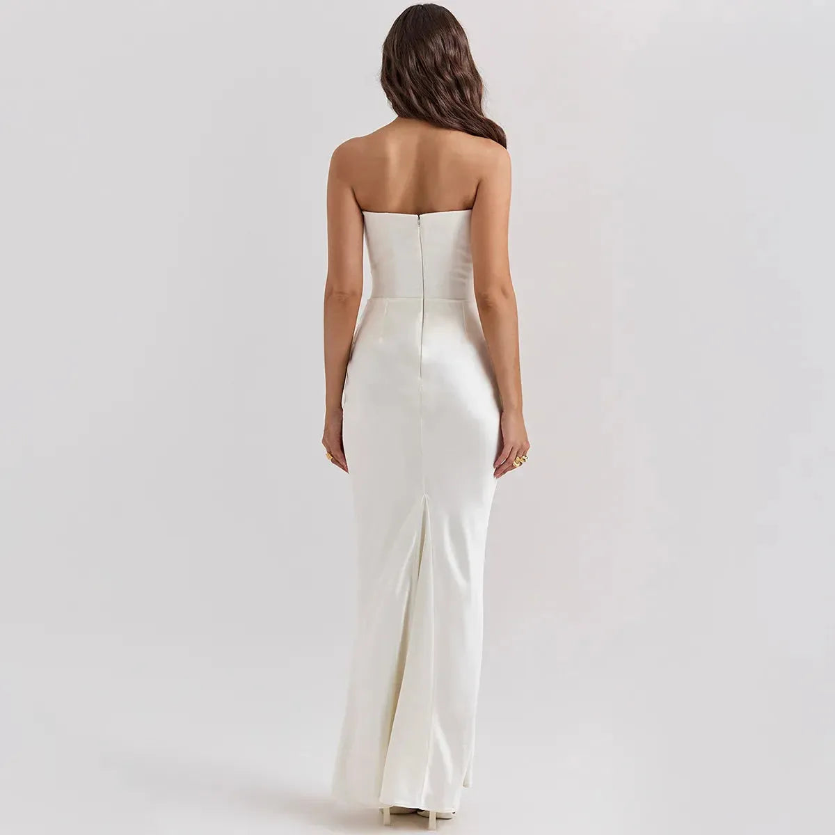 Vestido Longo Para Festas Cinza - Lindele Exclusive