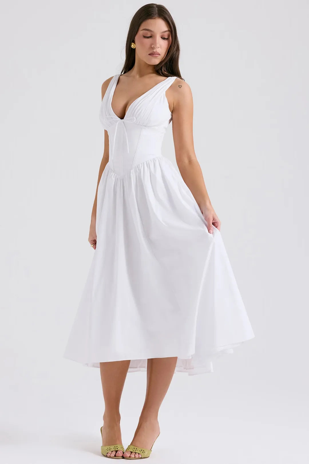 Vestido Midi Liso Modelador - Lindele Exclusive