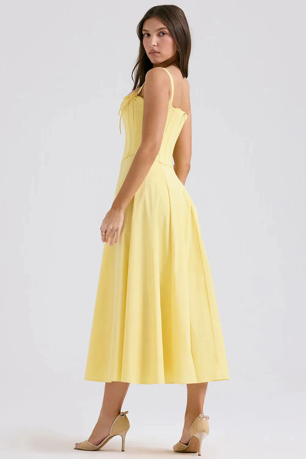Vestido Midi Com Espartilho - Lindele Exclusive