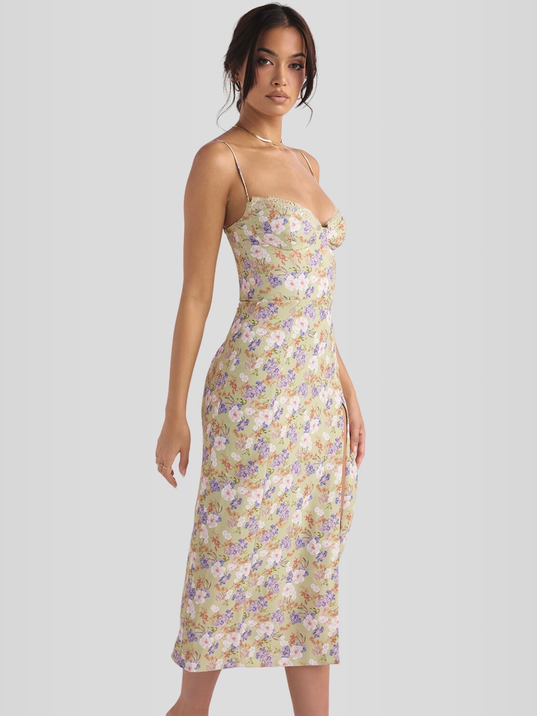 Vestido Midi Floral - Lindele Exclusive