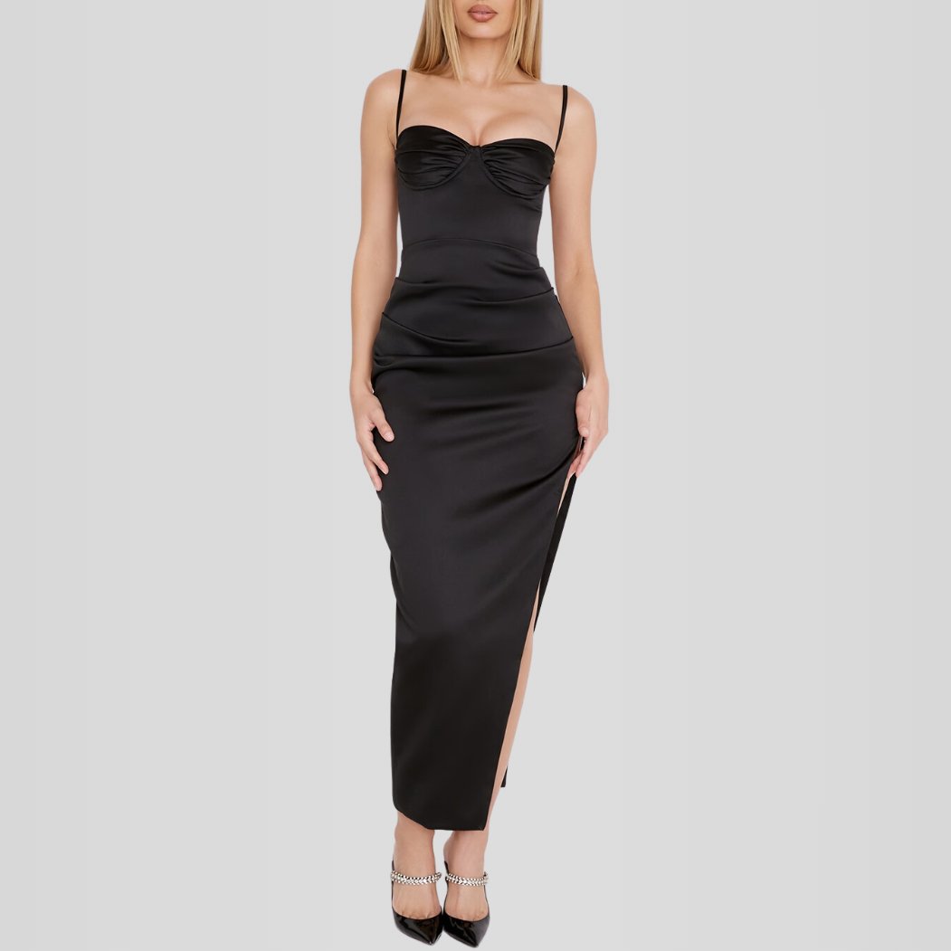Vestido Longo Modelador Cetim - Lindele Exclusive