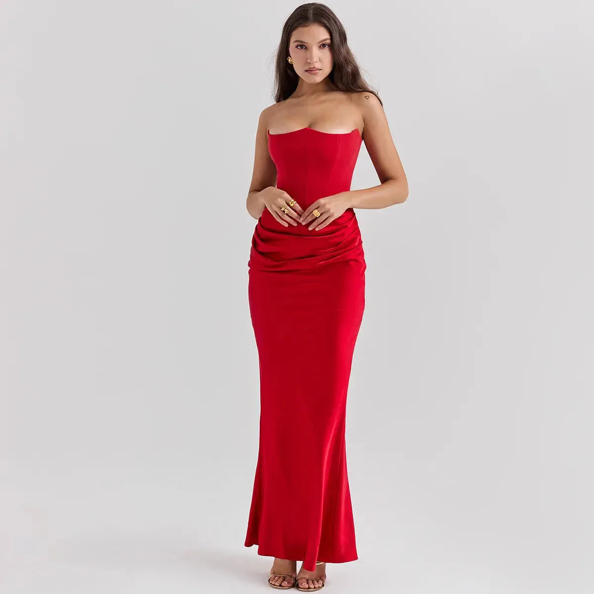 Vestido Longo Para Festas Cinza - Lindele Exclusive