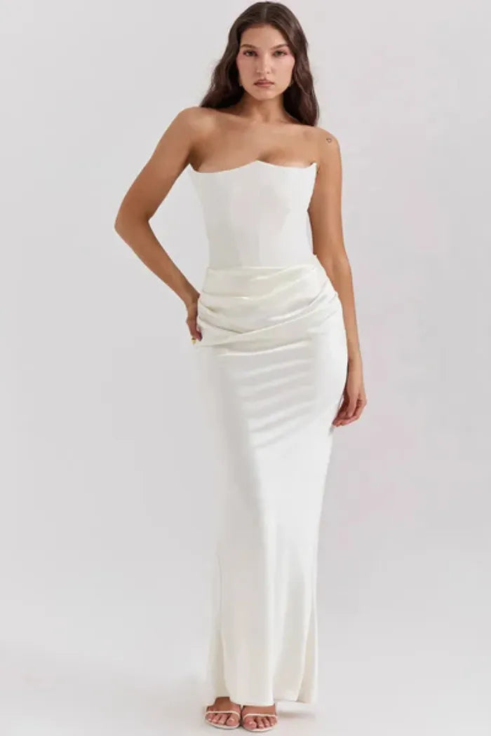 Vestido Longo Para Festas Cinza - Lindele Exclusive