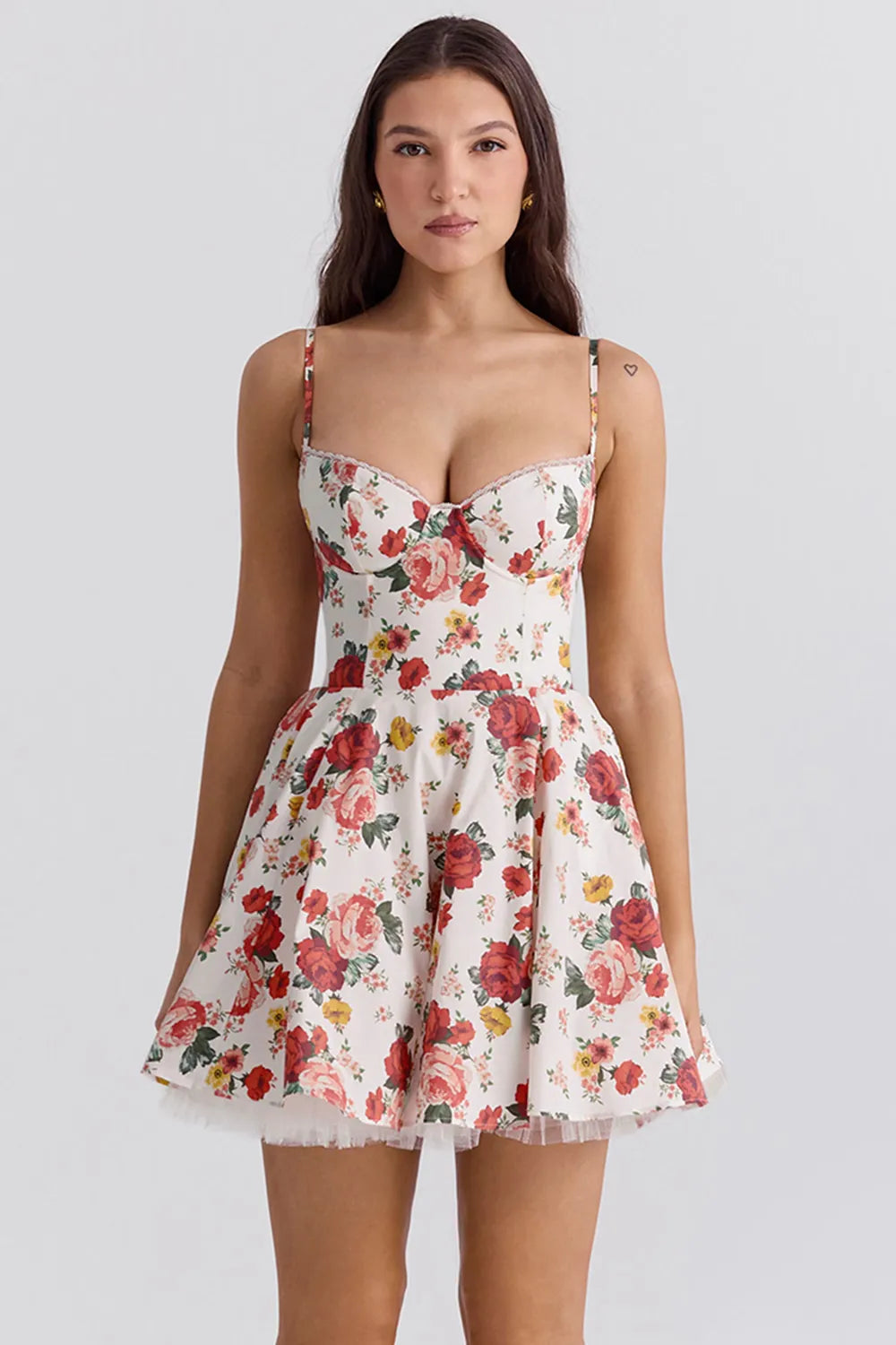 Vestido Curto Floral Modelador - Lindele Exclusive