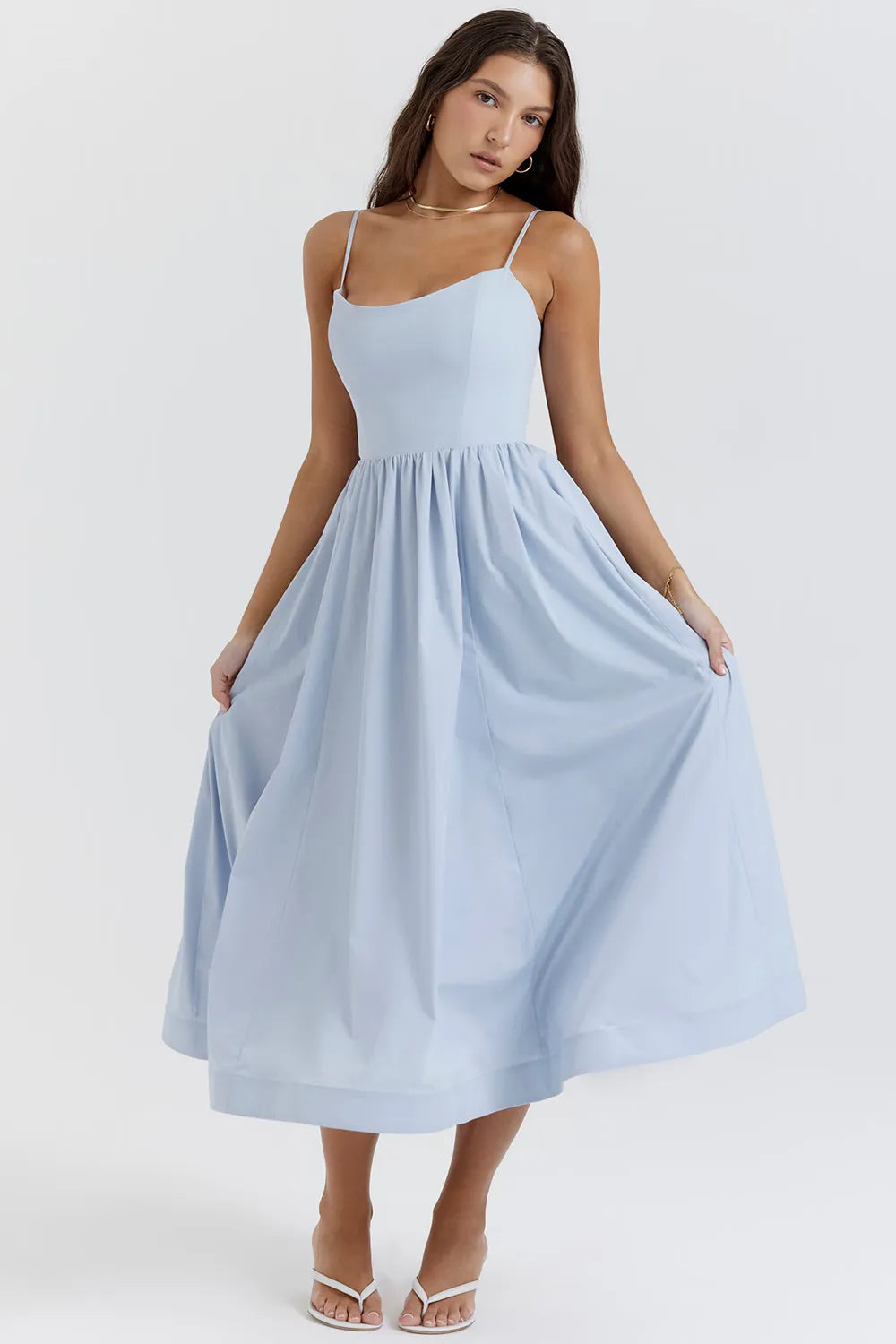 Vestido Feminino Liso Midi - Lindele Exclusive