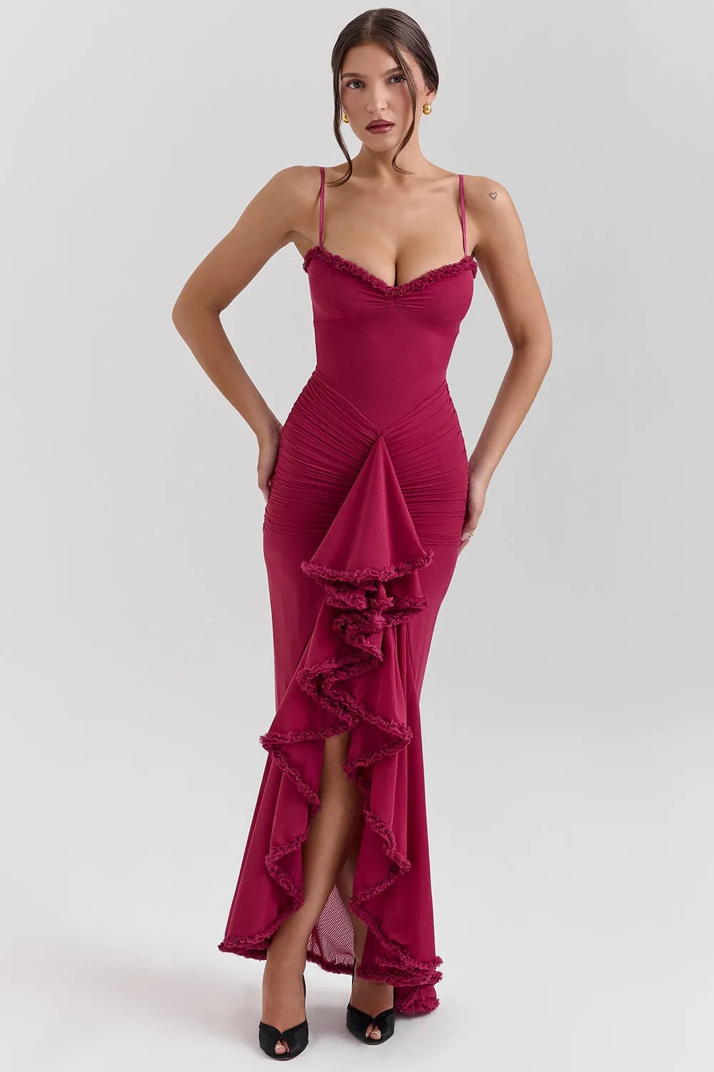 Vestido Longo Com Babado - Lindele Exclusive