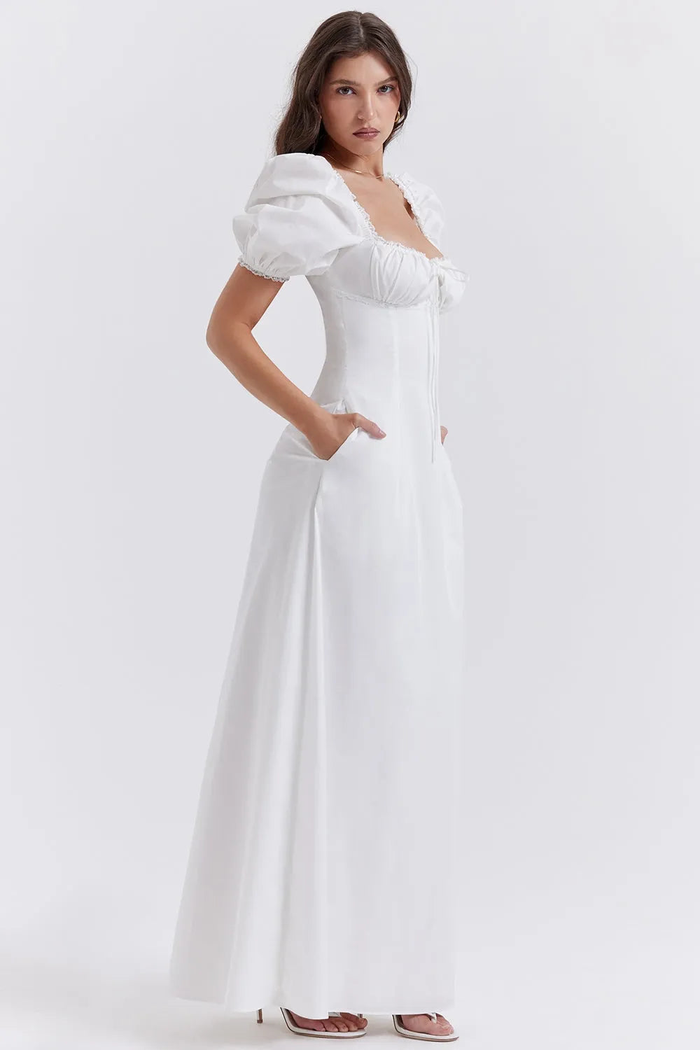 Vestido Longo Com Algodão - Lindele Exclusive