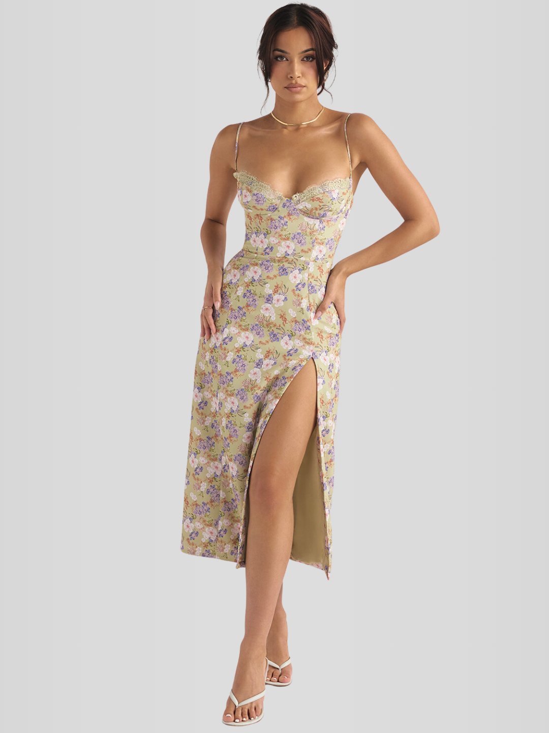 Vestido Midi Floral - Lindele Exclusive