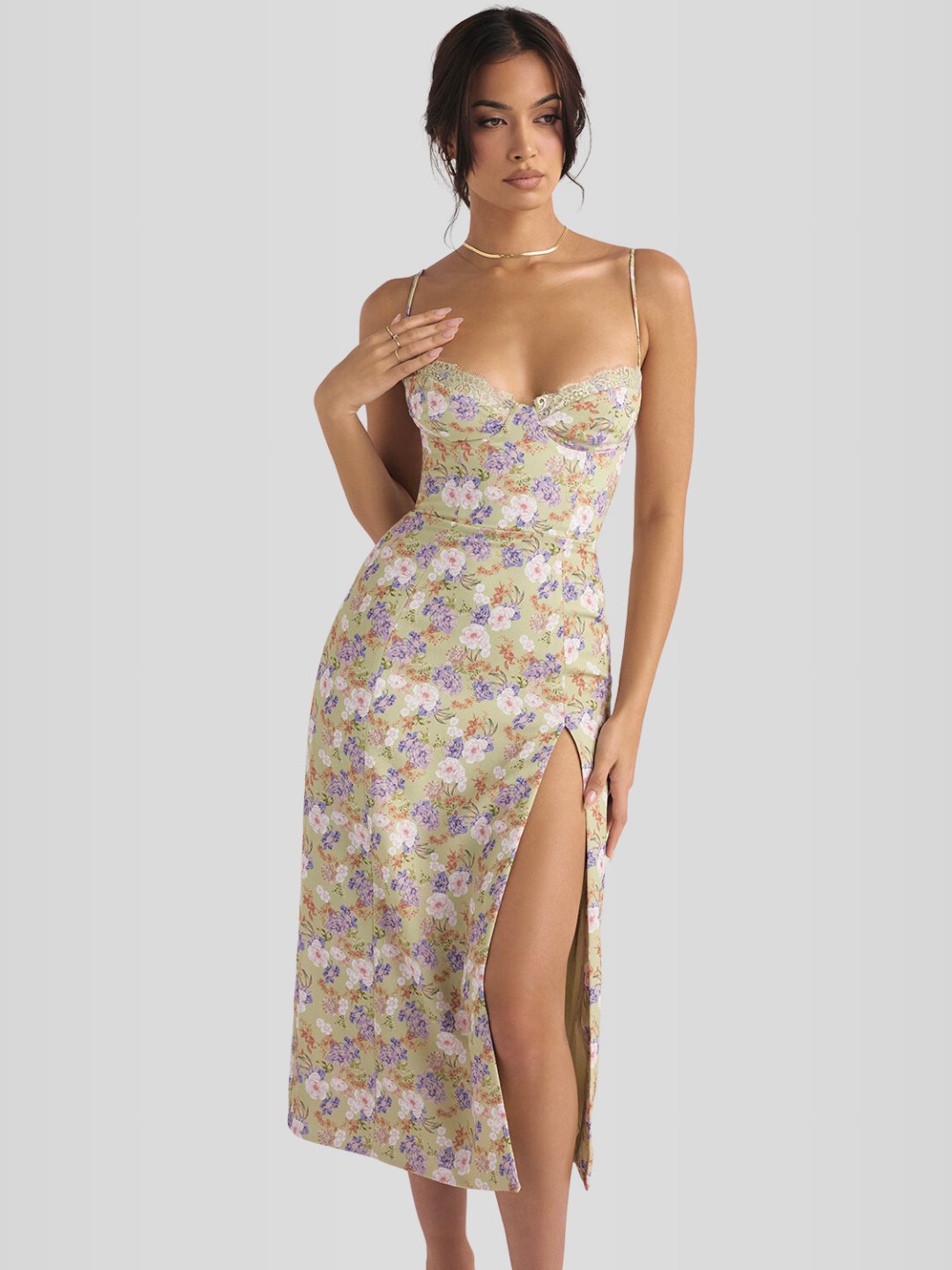 Vestido Midi Floral - Lindele Exclusive