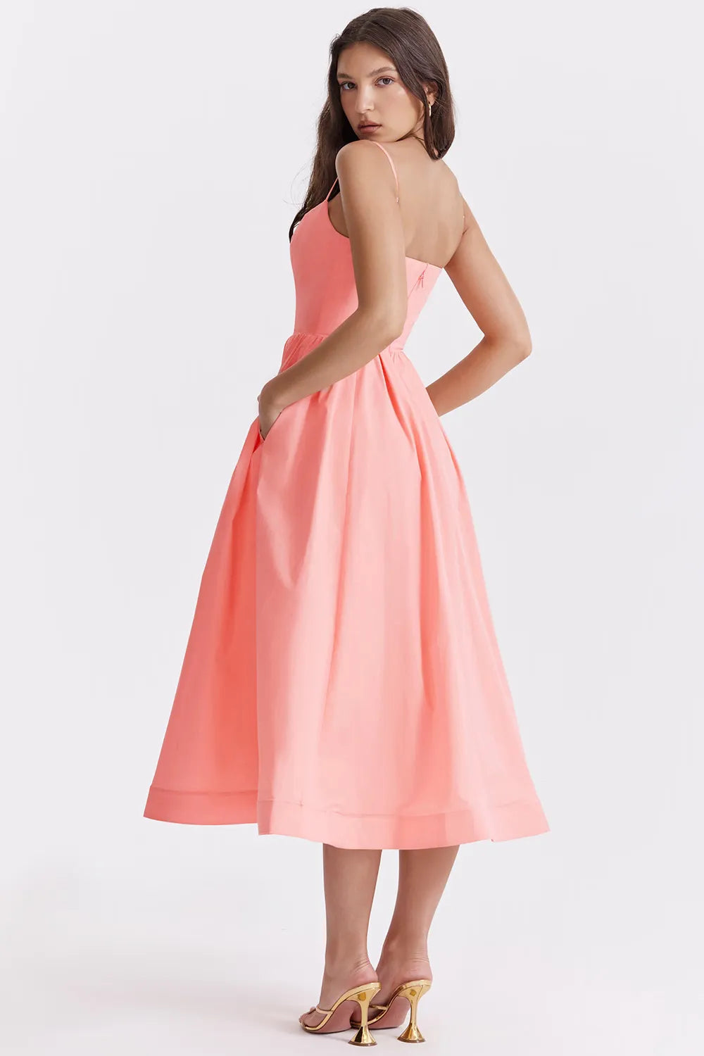 Vestido Feminino Liso Midi - Lindele Exclusive
