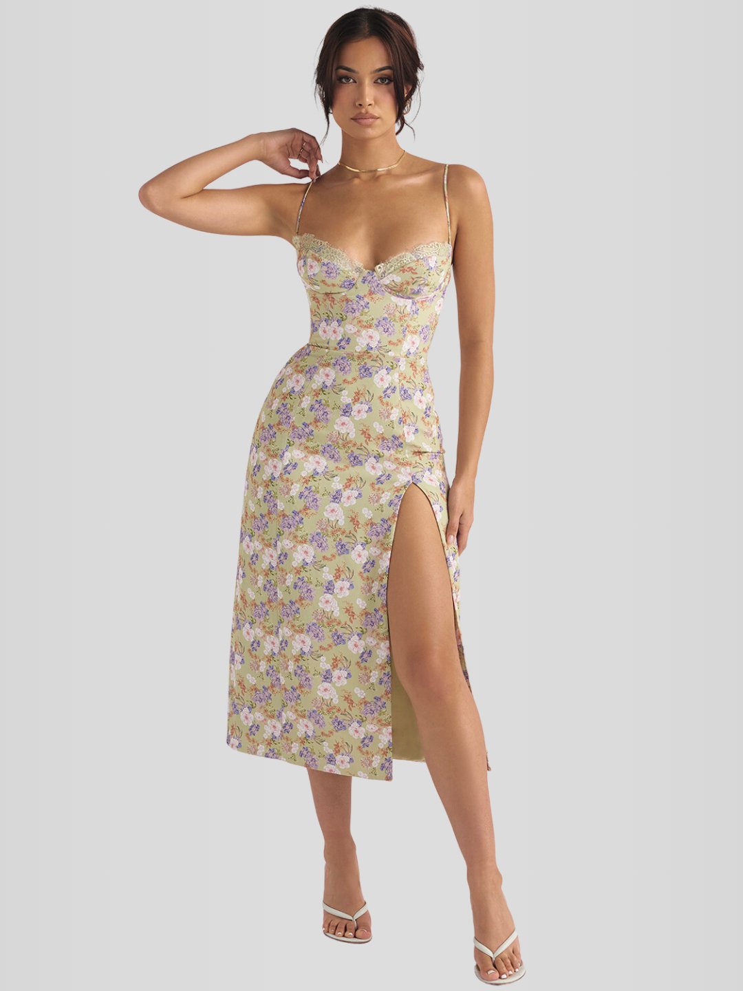 Vestido Midi Floral - Lindele Exclusive