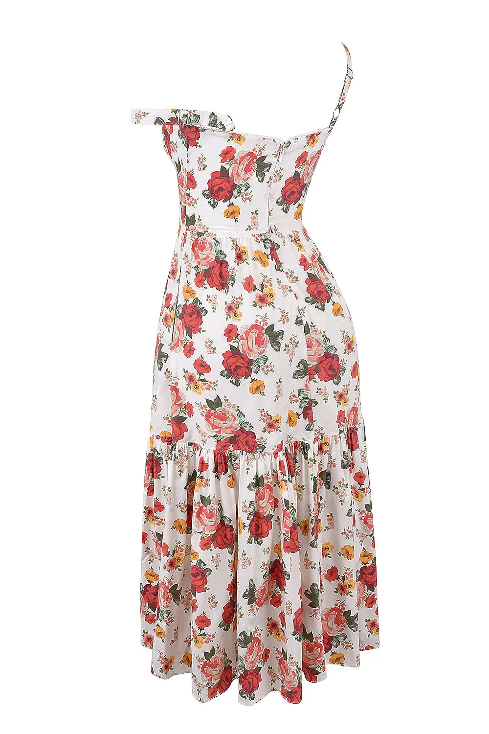 Vestido Midi Floral Modelador de Algodão - Lindele Exclusive