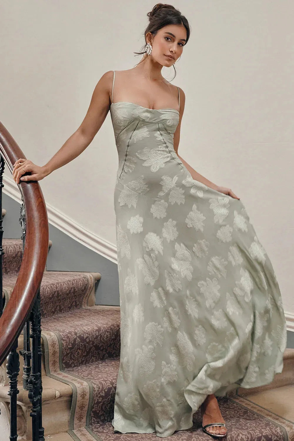 Vestido Longo Semitransparente Floral - Lindele Exclusive