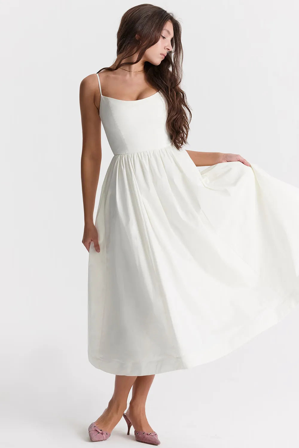 Vestido Feminino Liso Midi - Lindele Exclusive