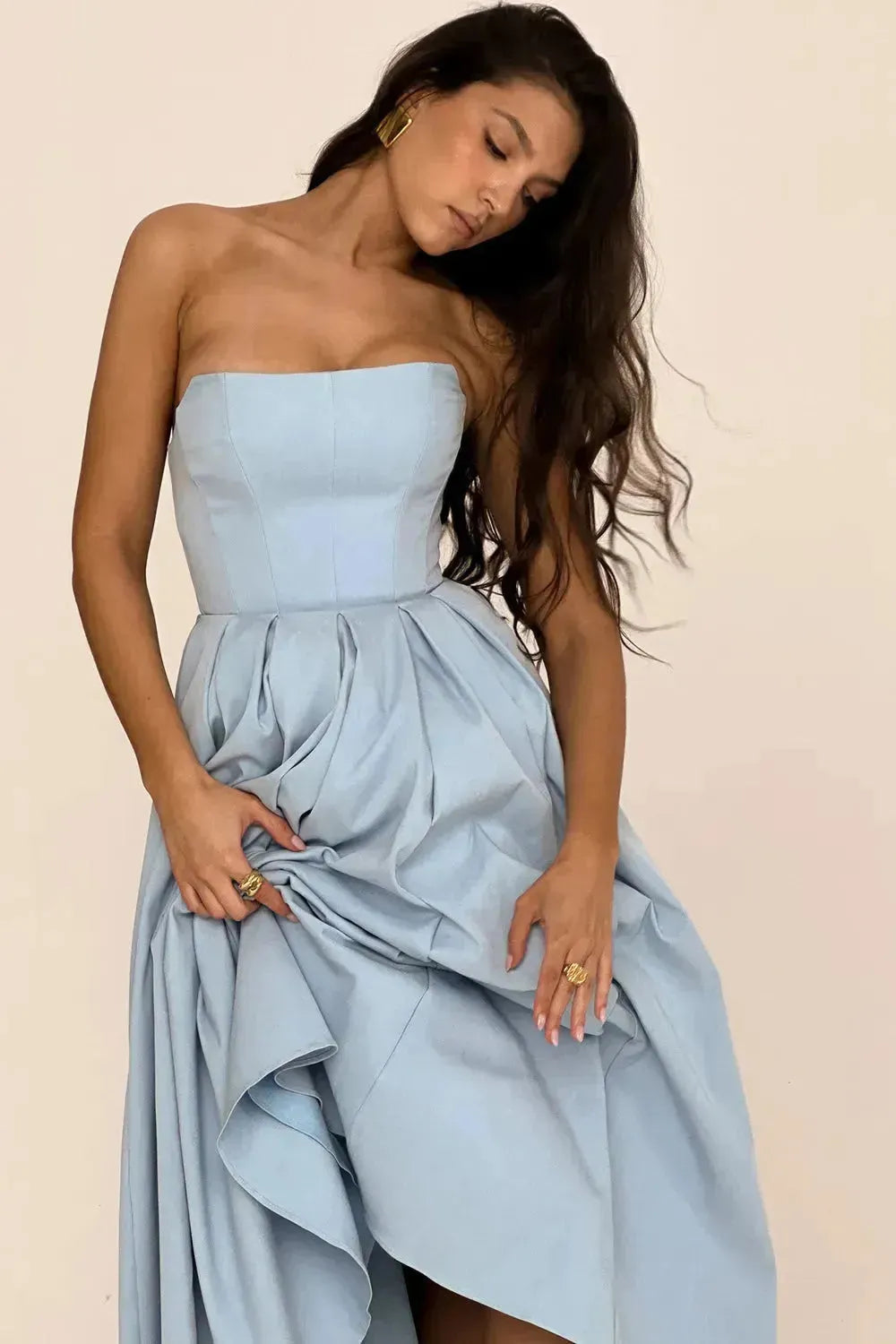 Vestido Feminino Midi Sem Alça - Lindele Exclusive