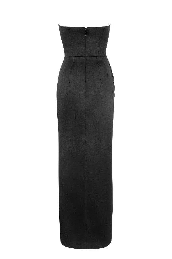 Vestido longo Com decote reto - Lindele Exclusive