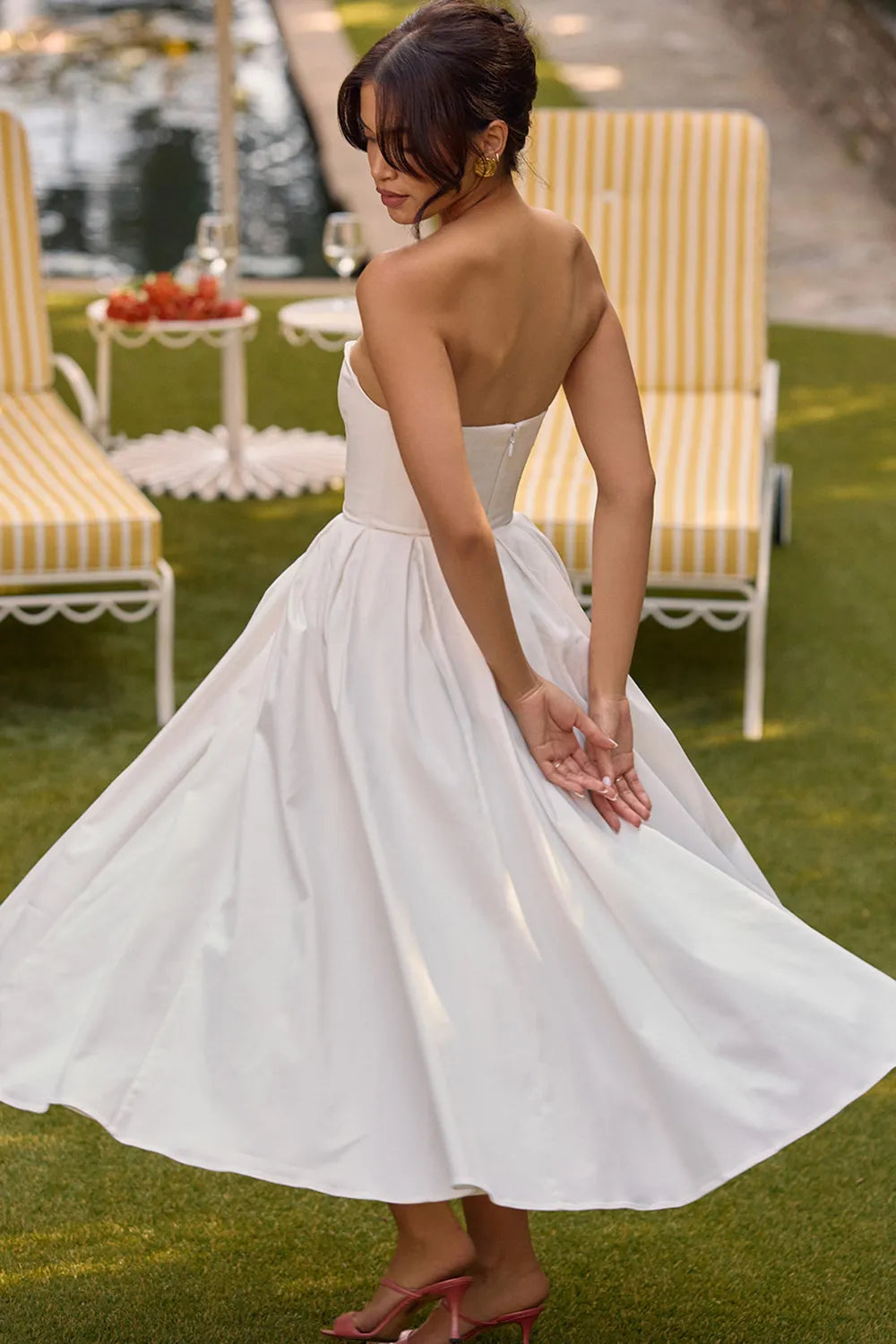 Vestido Feminino Midi Sem Alça - Lindele Exclusive
