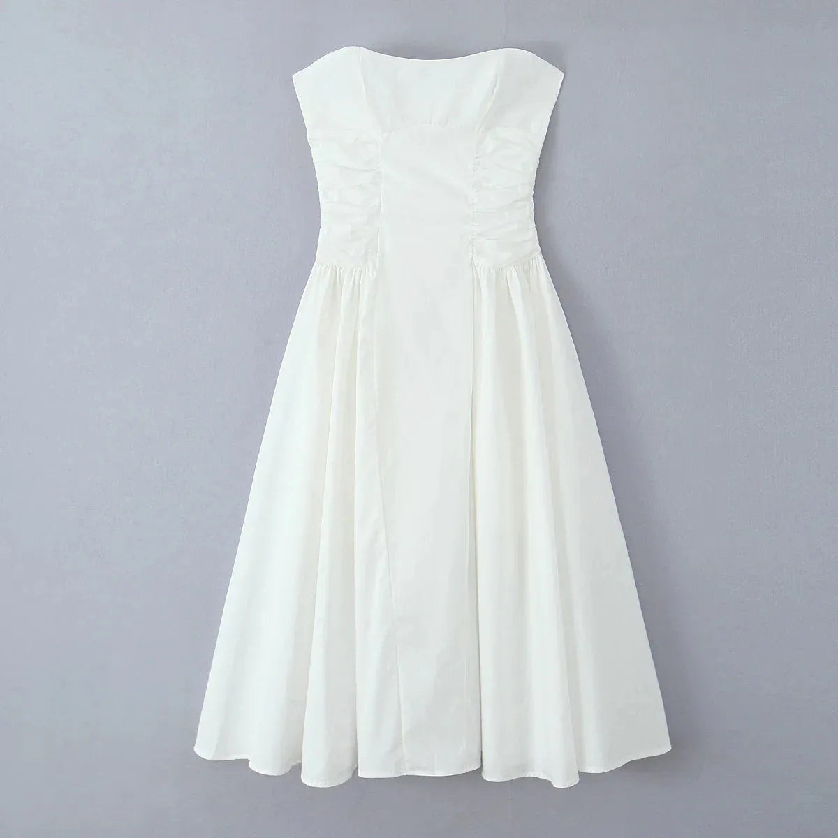 Vestido Midi Detalhes plissados - Lindele Exclusive