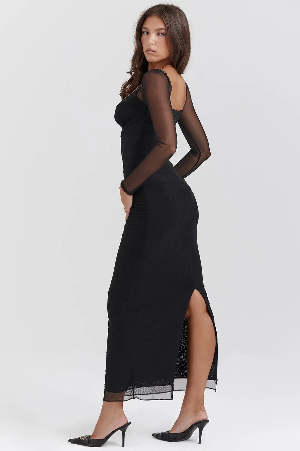 Vestido Longo Com Renda - Lindele Exclusive