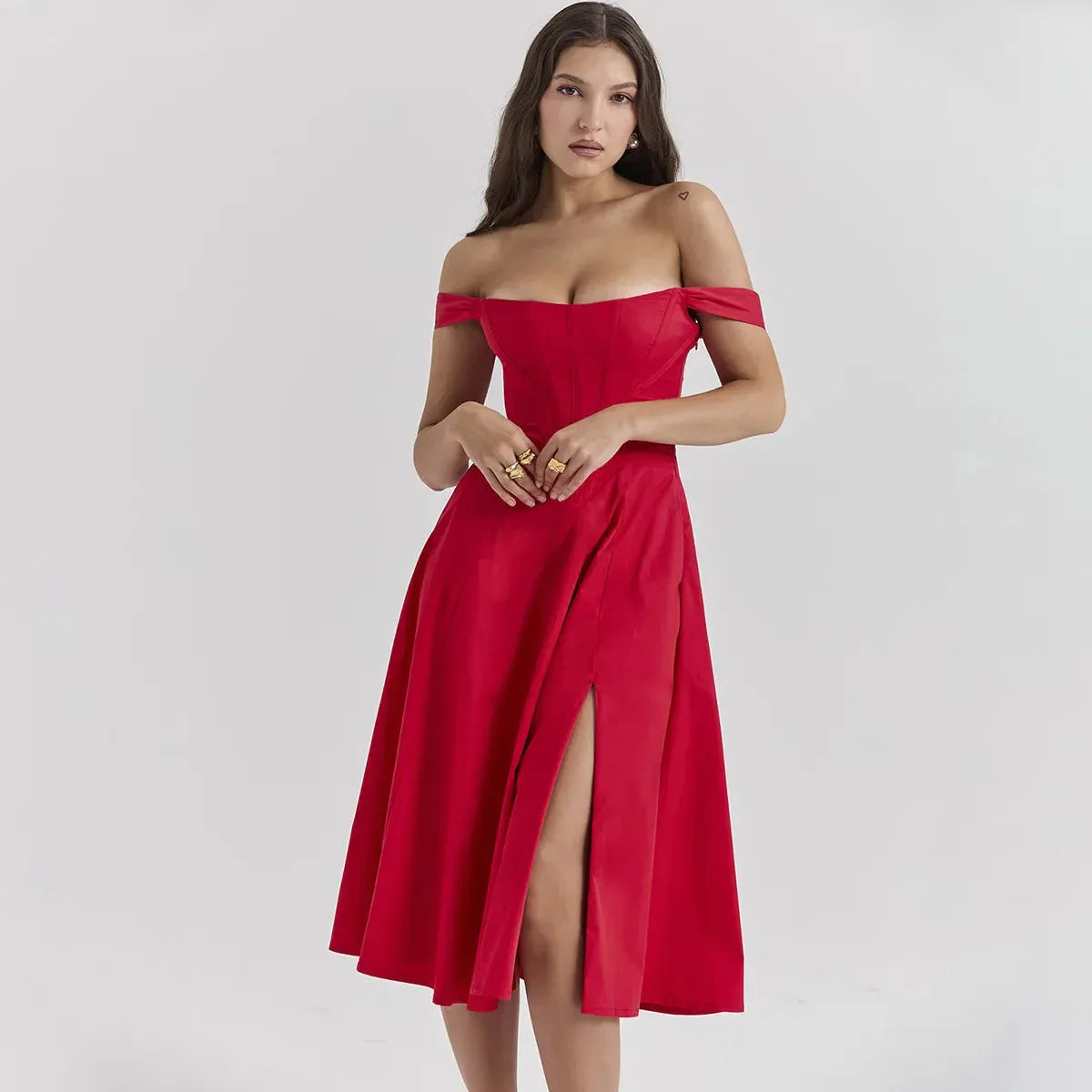 Vestido Midi Estilo corset - Lindele Exclusive