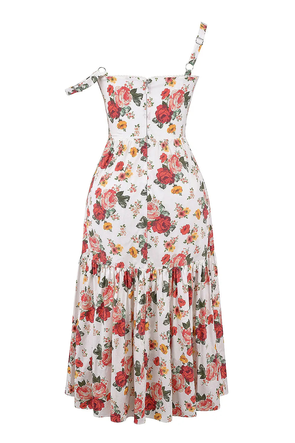 Vestido Midi Floral Modelador de Algodão - Lindele Exclusive
