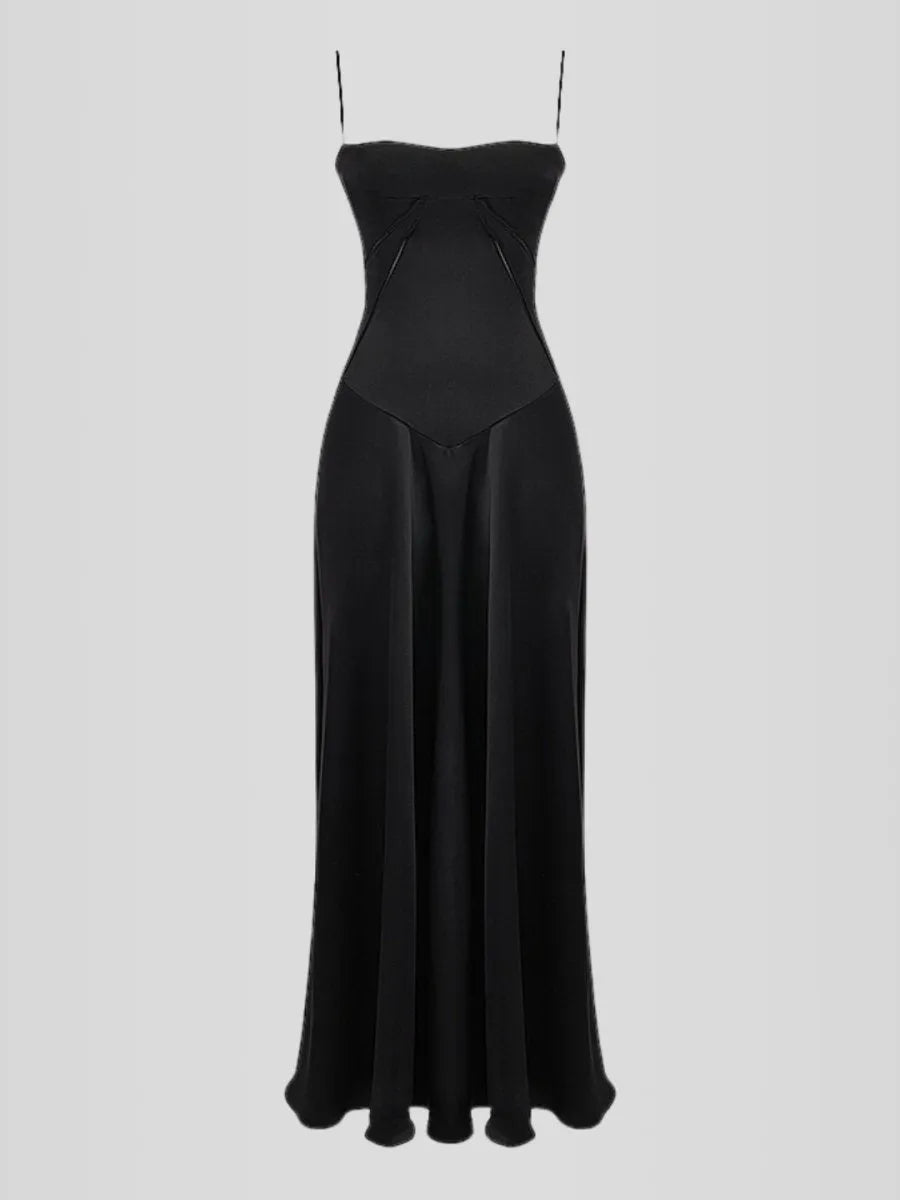 Vestido Longo Com Cetim Sedoso - Lindele Exclusive