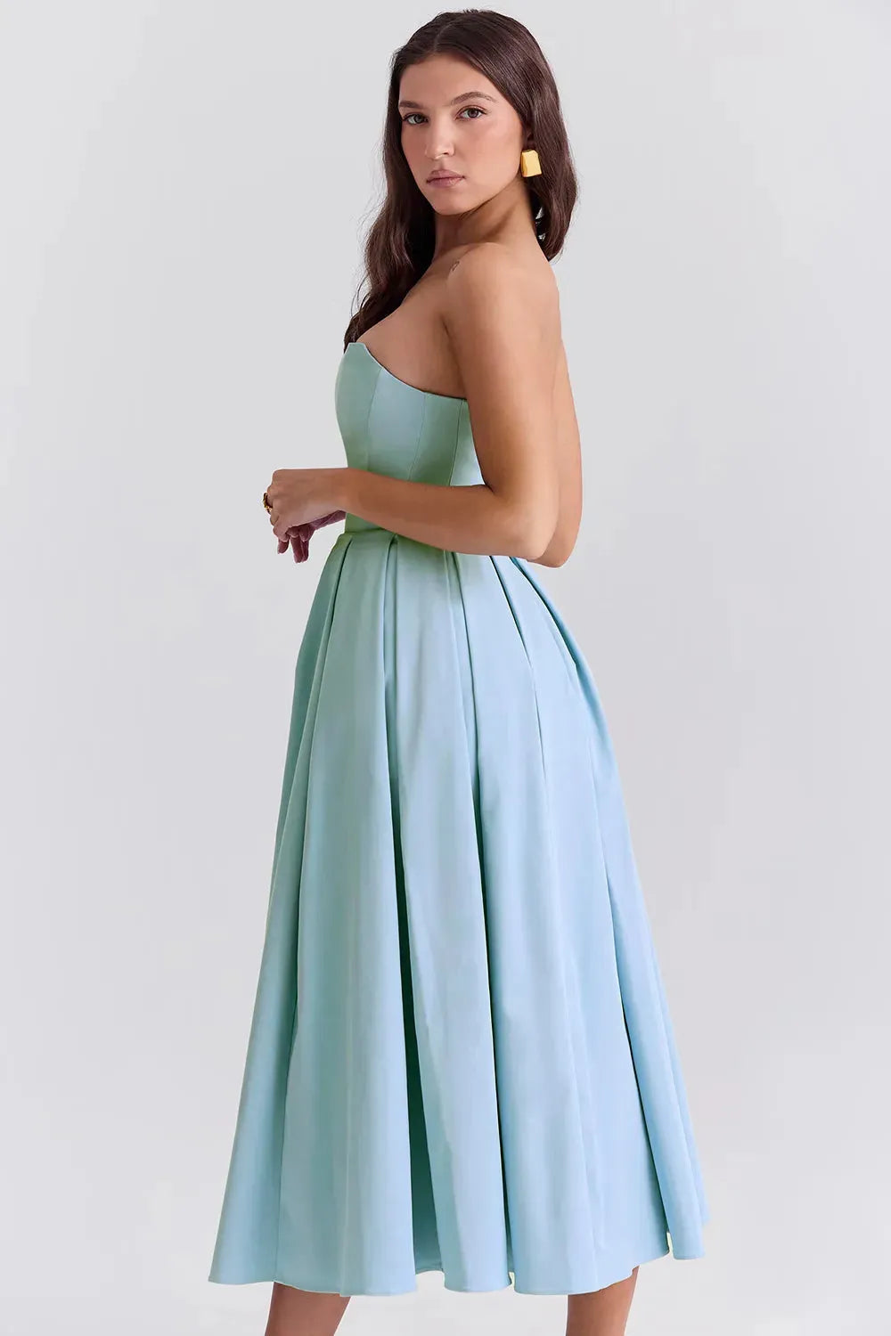 Vestido Feminino Midi Sem Alça - Lindele Exclusive