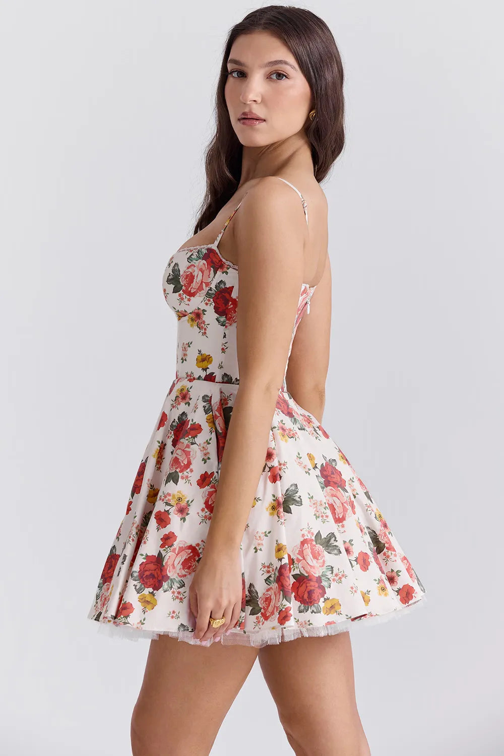 Vestido Curto Floral Modelador - Lindele Exclusive