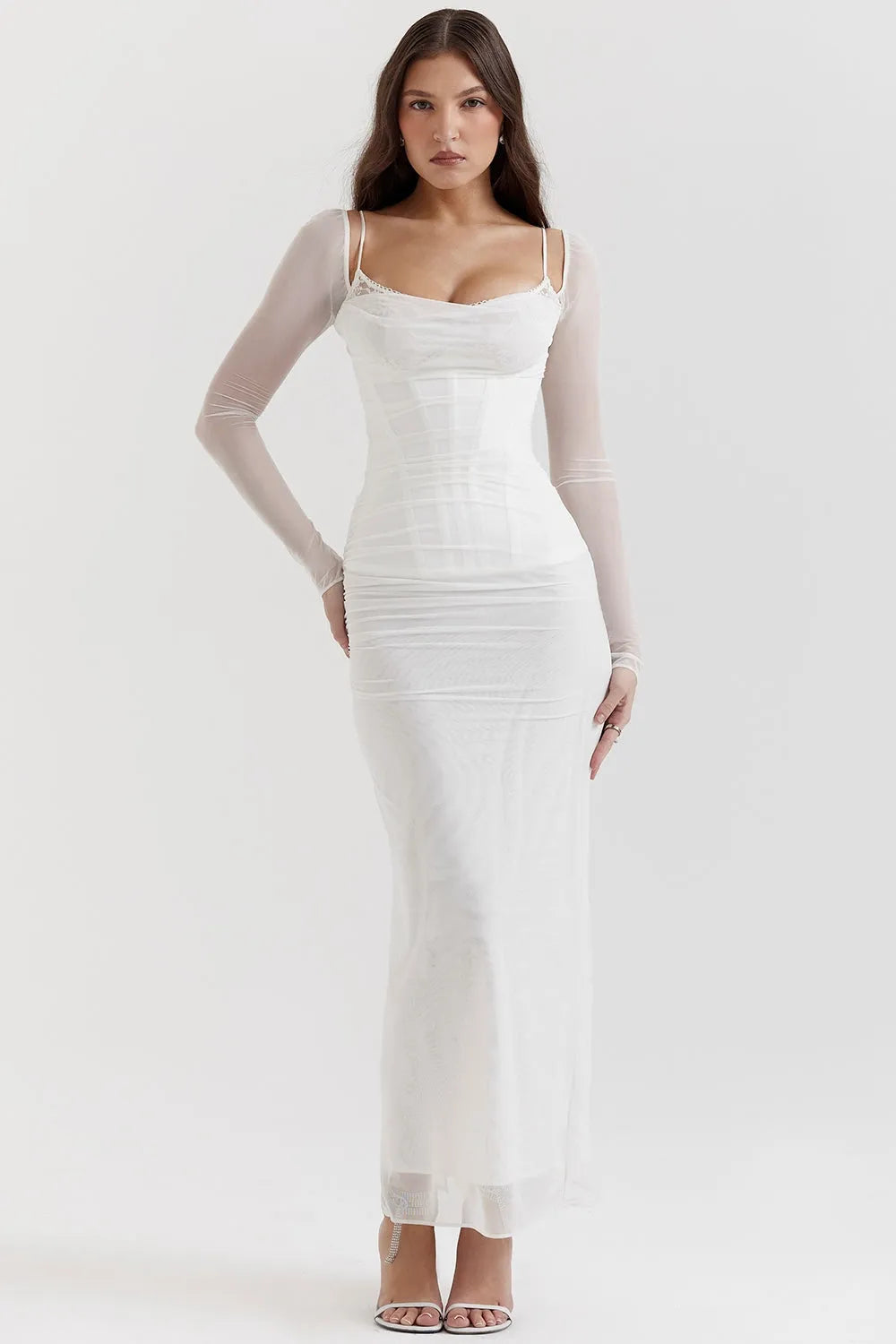 Vestido Longo Com Renda - Lindele Exclusive