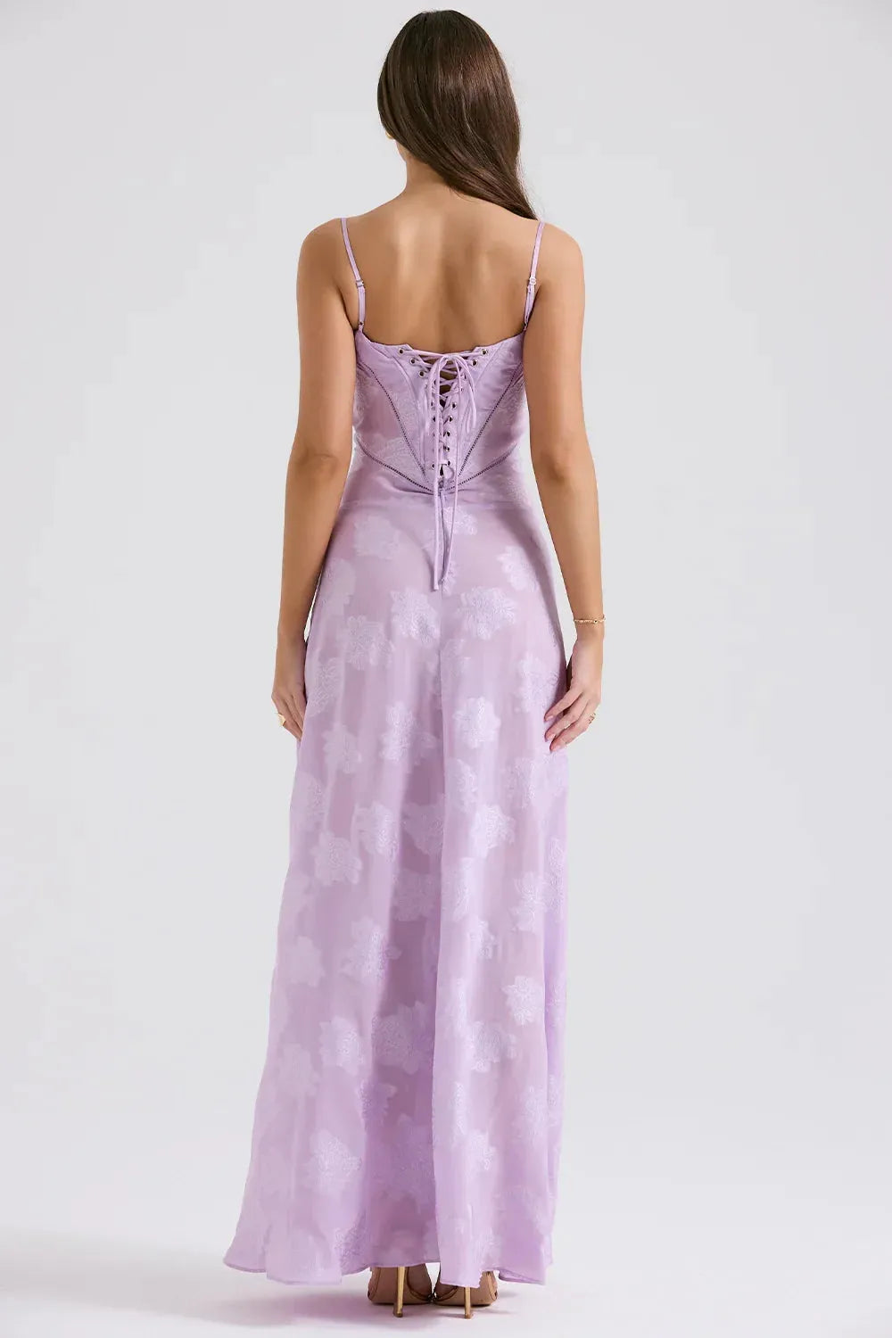 Vestido Longo Semitransparente Floral - Lindele Exclusive