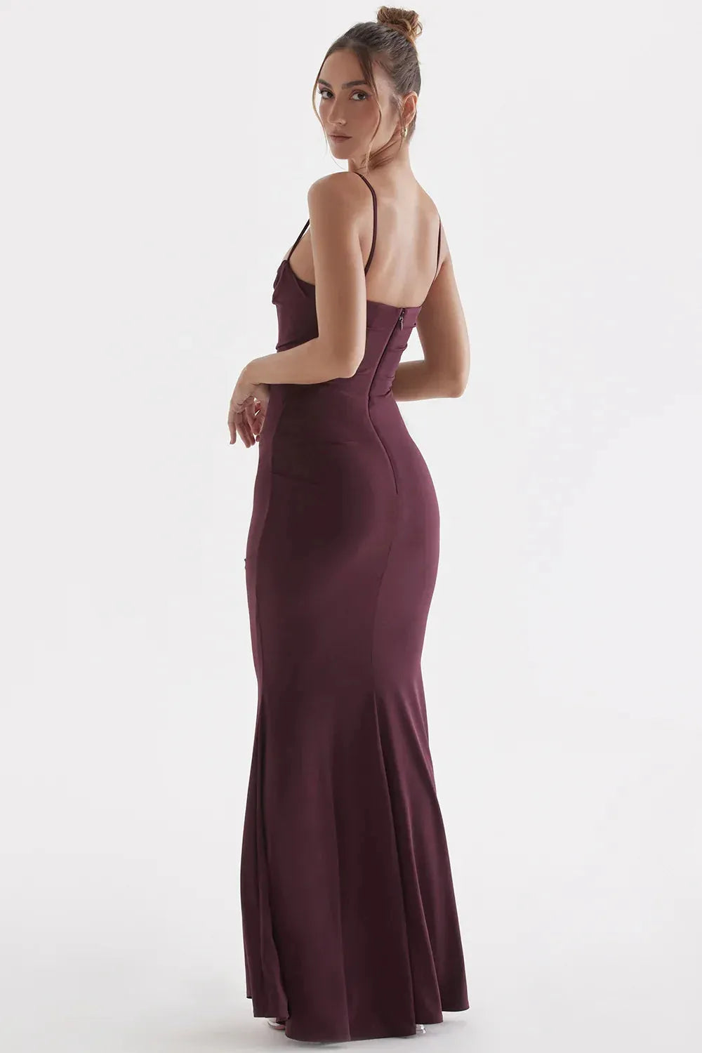 Vestido Longo Vinho - Lindele Exclusive