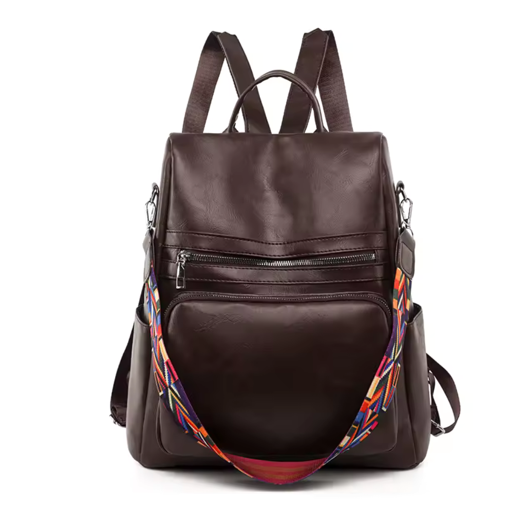 Mochila Feminina De Couro Rain