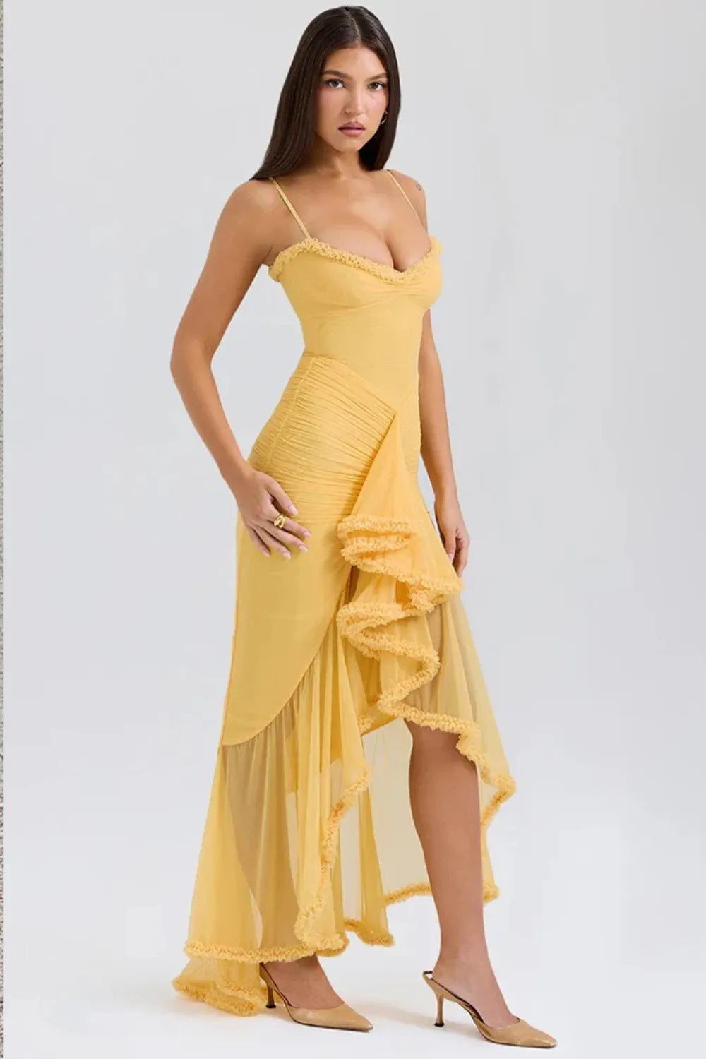 Vestido Longo Amarelo - Lindele Exclusive