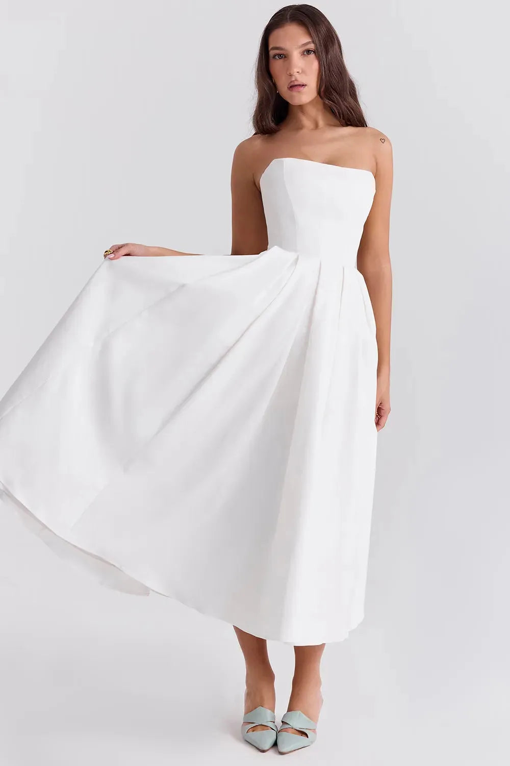Vestido Feminino Midi Sem Alça - Lindele Exclusive