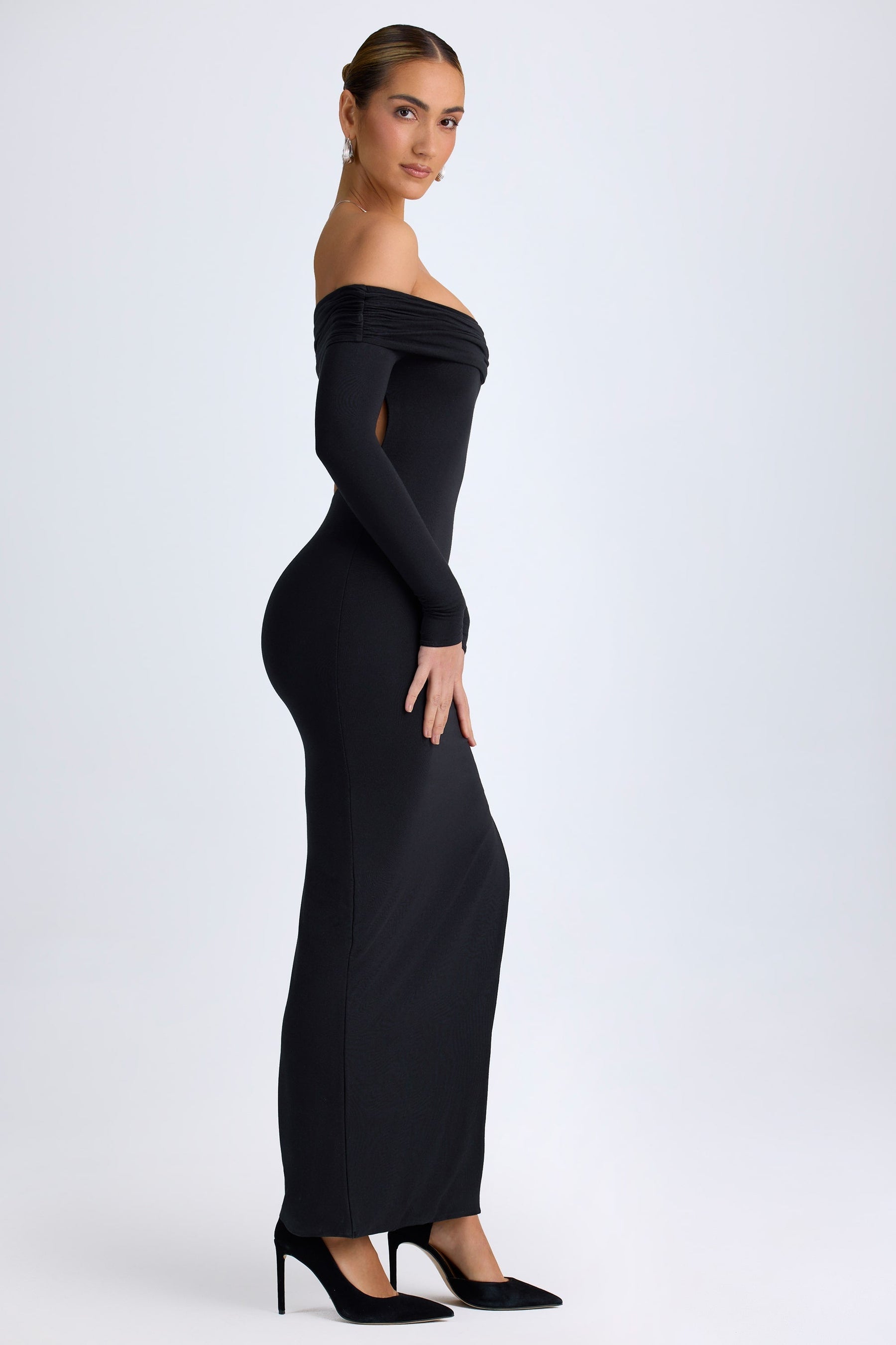 Vestido Maxi Modal Ombro Caído - Lindele Exclusive