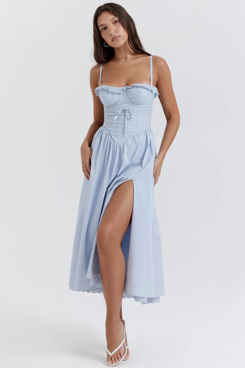Vestido Midi Bordado - Lindele Exclusive