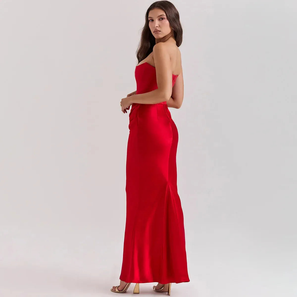 Vestido Longo Para Festas Cinza - Lindele Exclusive