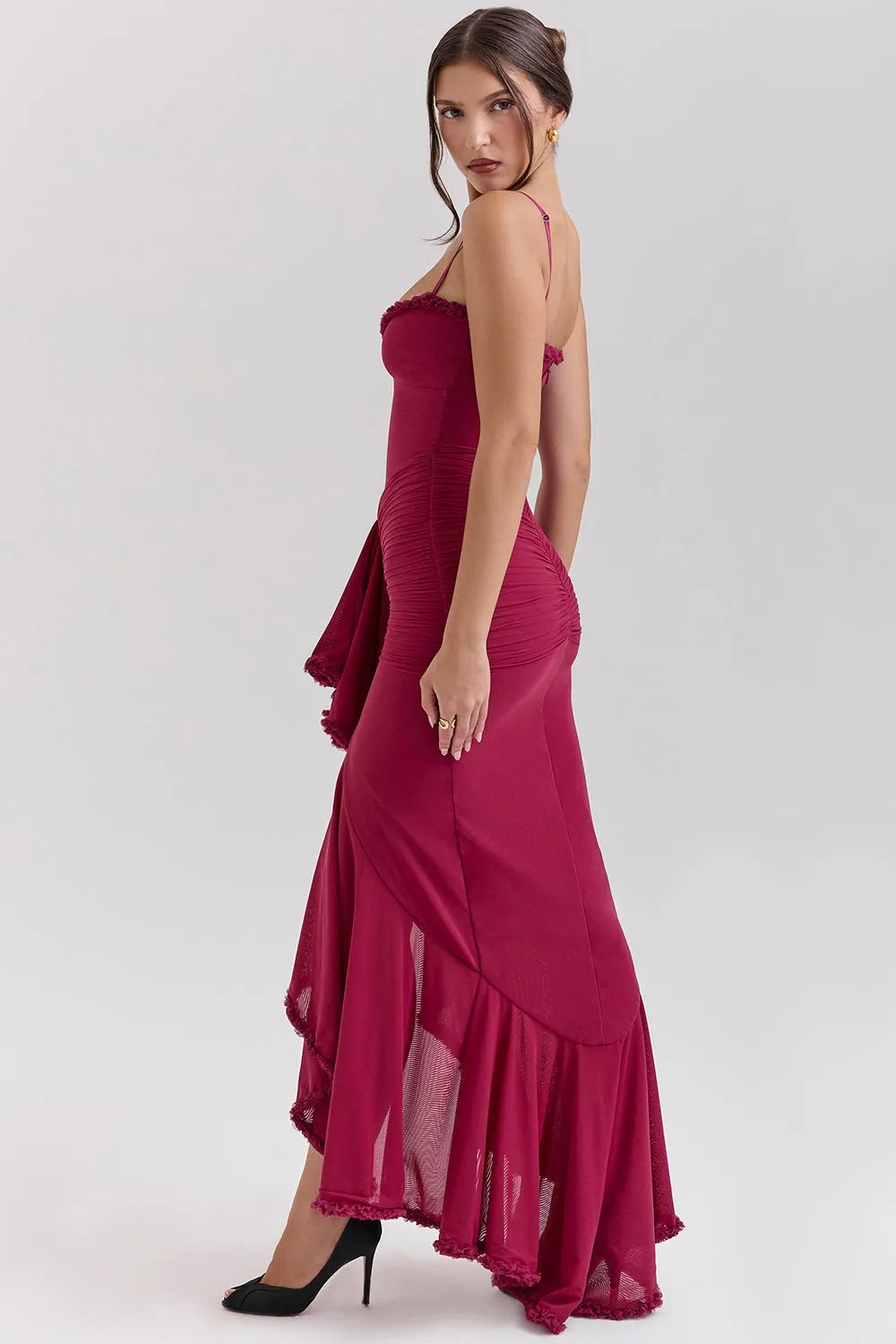 Vestido Longo Com Babado - Lindele Exclusive
