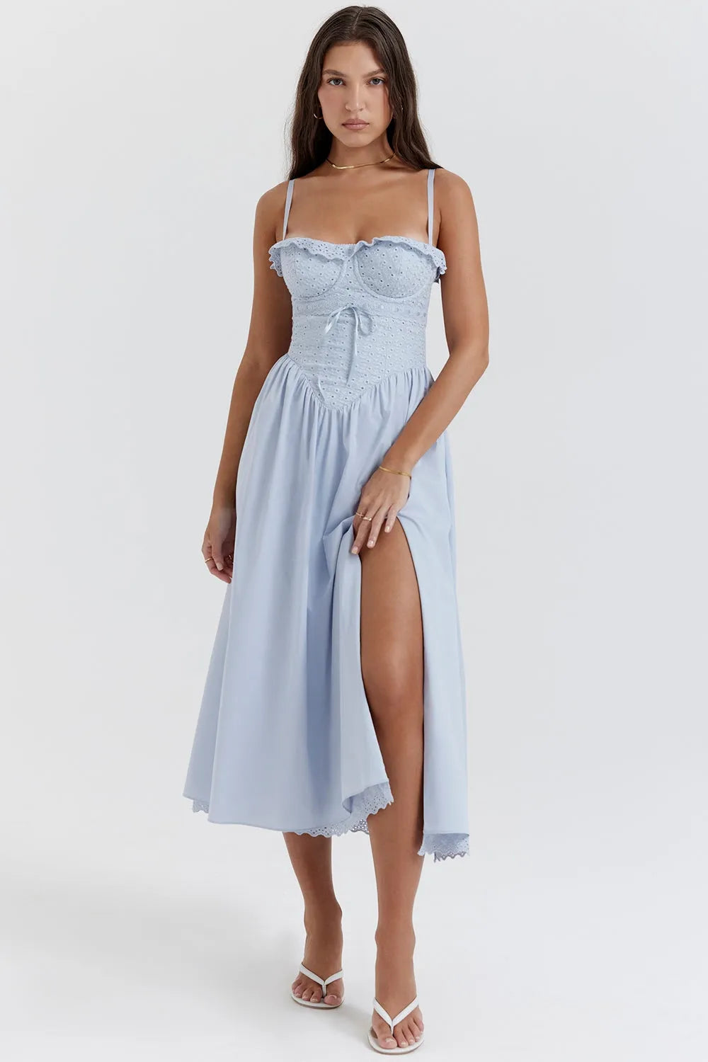 Vestido Midi Bordado - Lindele Exclusive