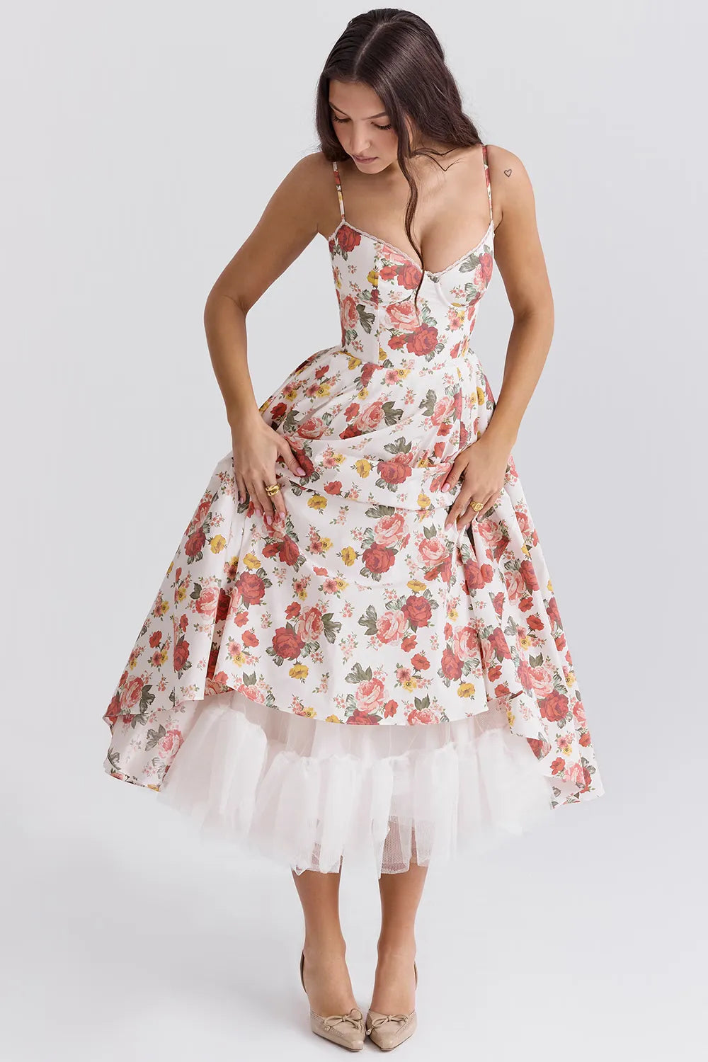 Vestido Midi Modelador Com Forro em Tule - Lindele Exclusive