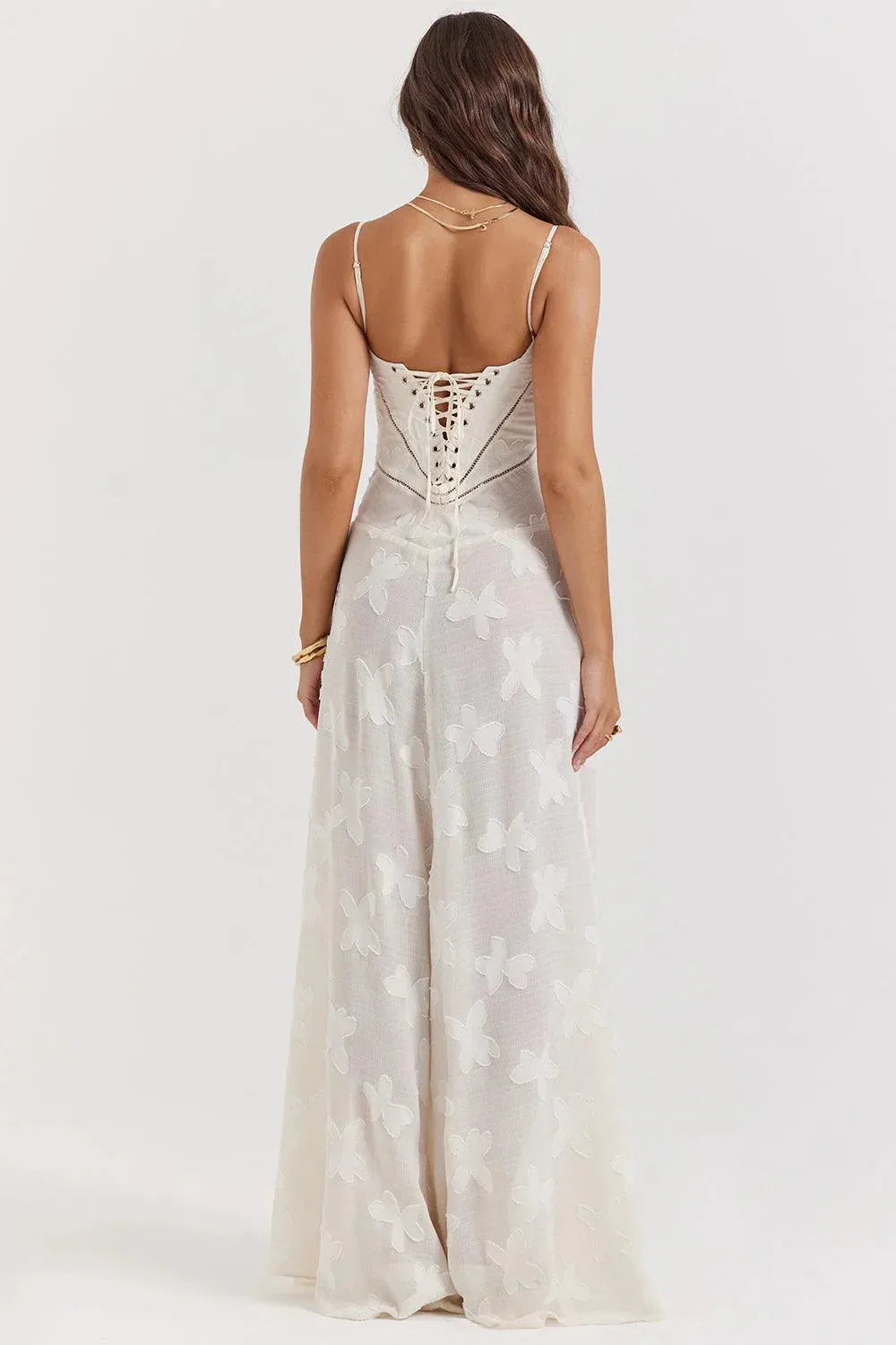 Vestido Longo Semitransparente Floral - Lindele Exclusive