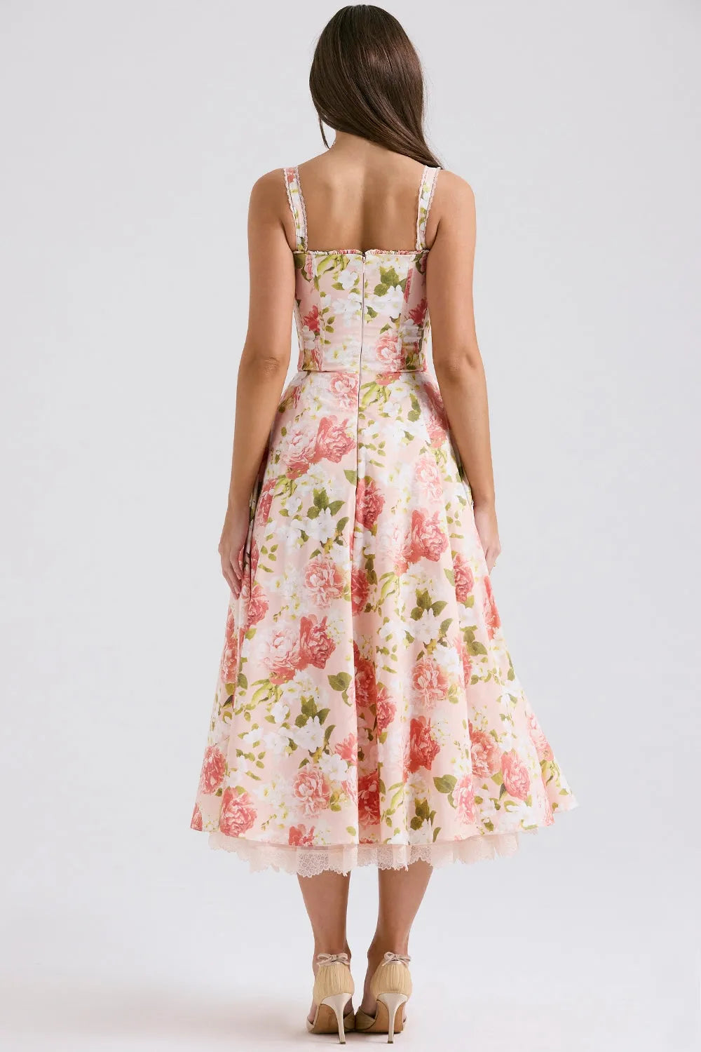 Vestido Midi Floral - Com Espartilho - Lindele Exclusive