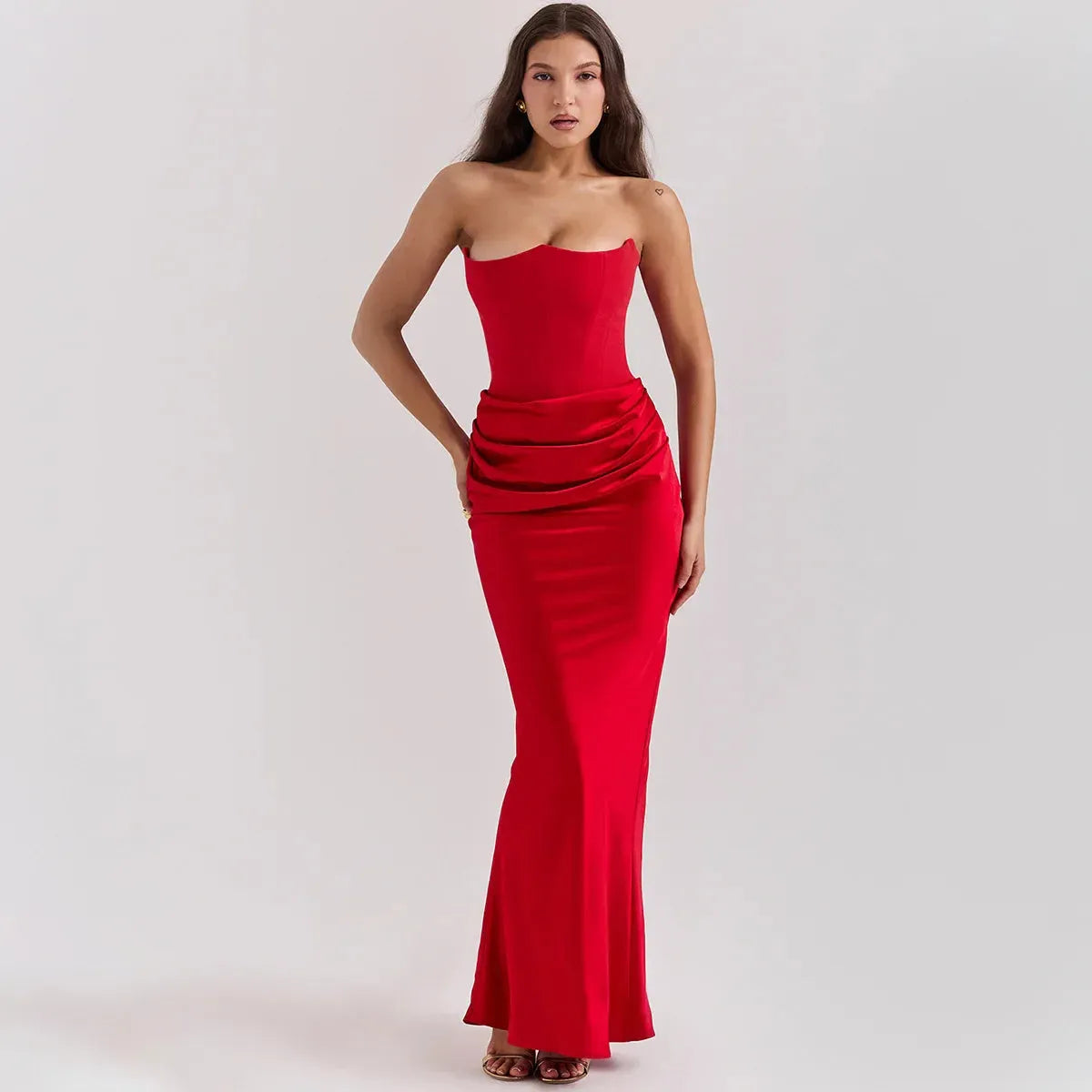 Vestido Longo Para Festas Cinza - Lindele Exclusive