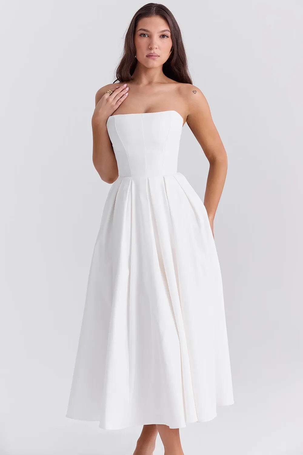 Vestido Feminino Midi Sem Alça - Lindele Exclusive