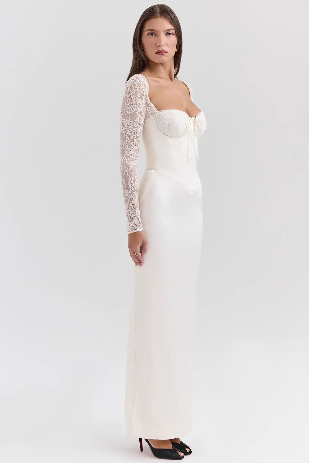 Vestido Longo Em Cetim - Lindele Exclusive