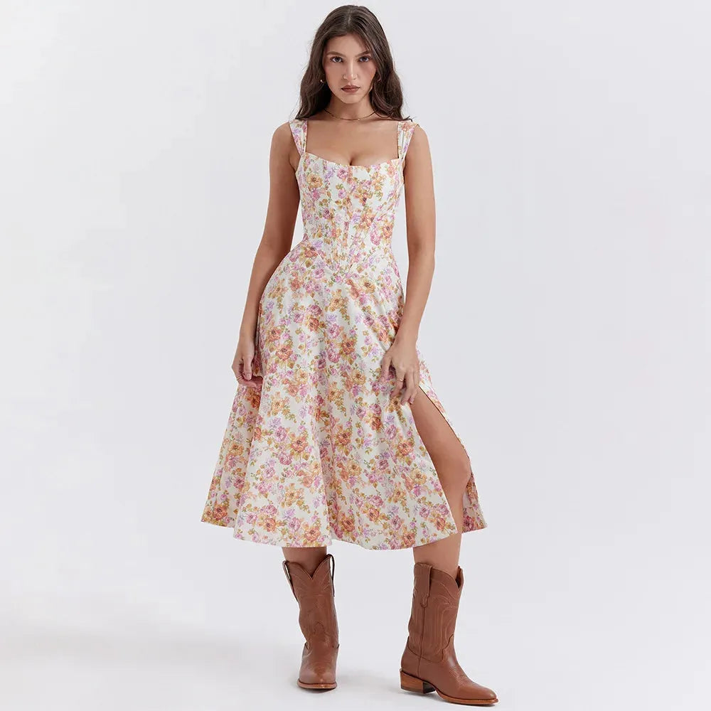 Vestido Midi Estilo corset - Lindele Exclusive