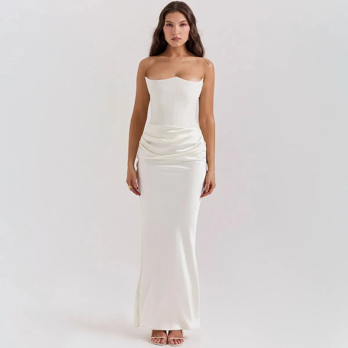Vestido Longo Para Festas Cinza - Lindele Exclusive