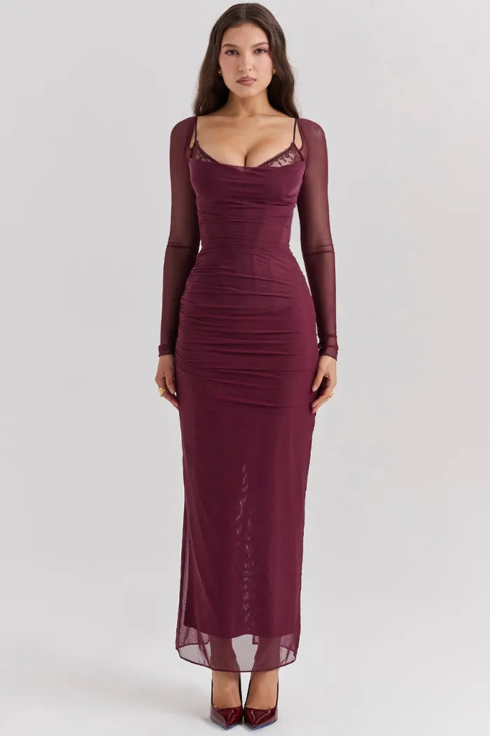 Vestido Longo Com Renda - Lindele Exclusive